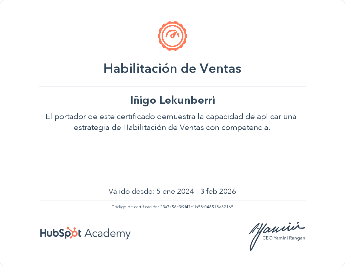 Habilitación de Ventas